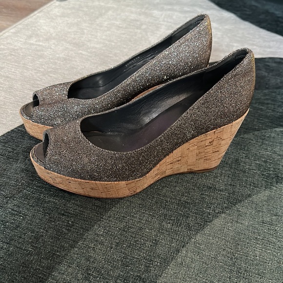 Stuart weitzman silver sparkly wedges - Picture 2 of 2